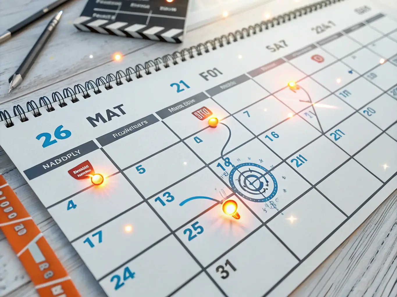 An image depicting a calendar with marked dates, representing a structured payment schedule for a bail bond.