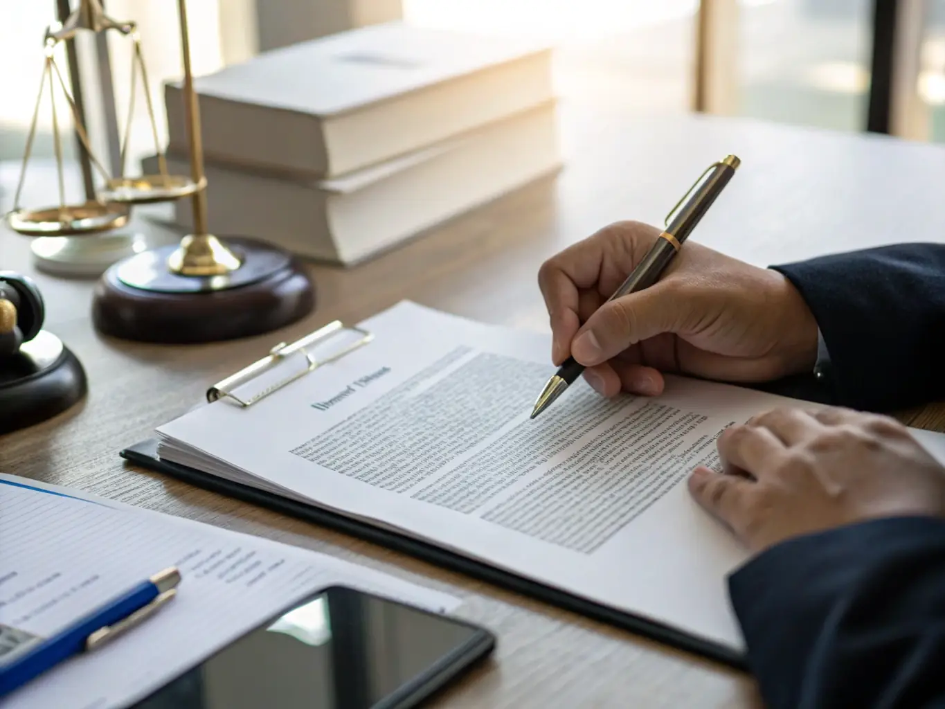 A digital signature being applied to a bail bond document on a tablet, highlighting the ease of electronic signatures.