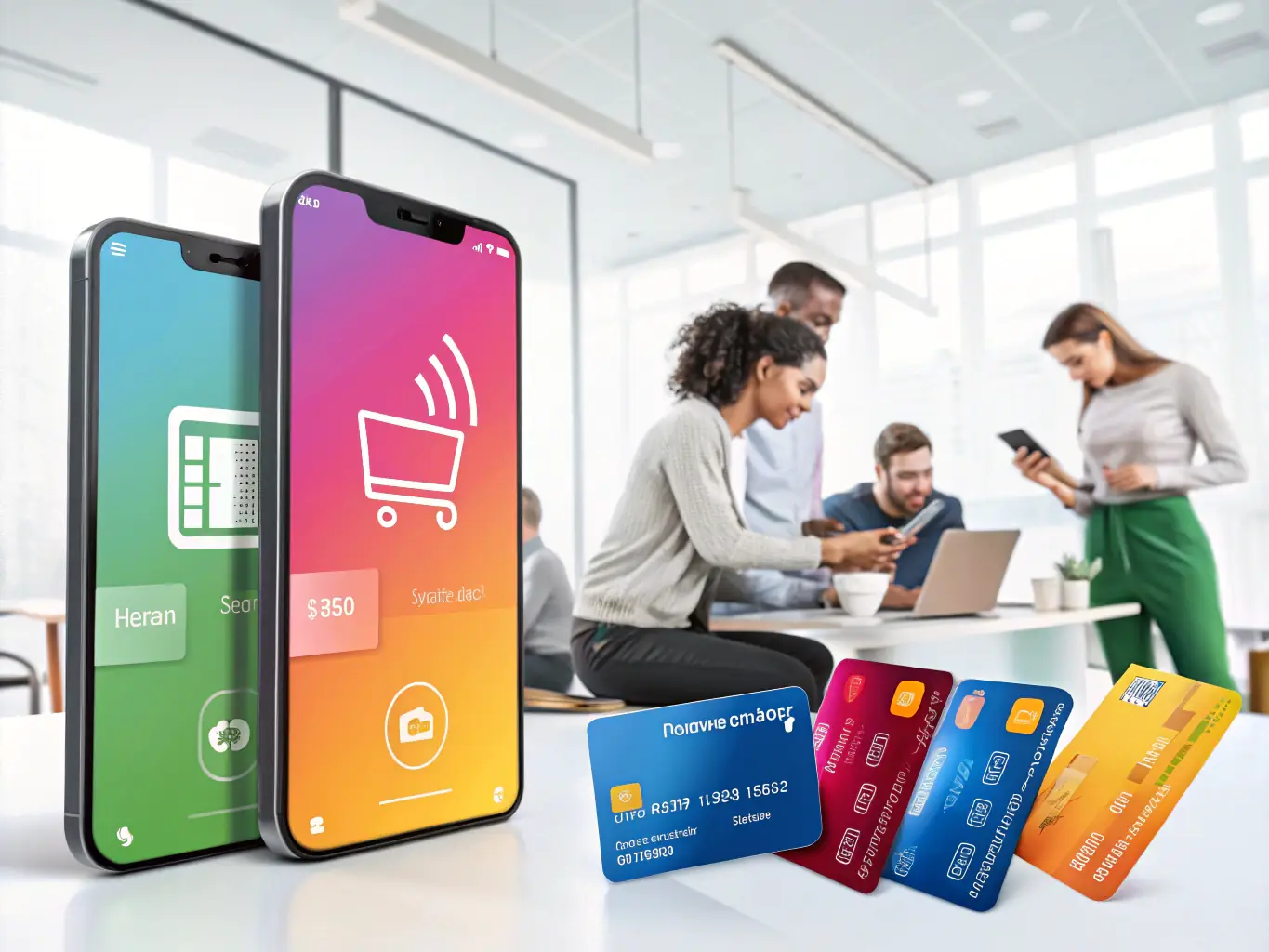 A graphic illustrating various payment methods (credit card, cash, online transfer) converging into a single point, symbolizing payment flexibility.